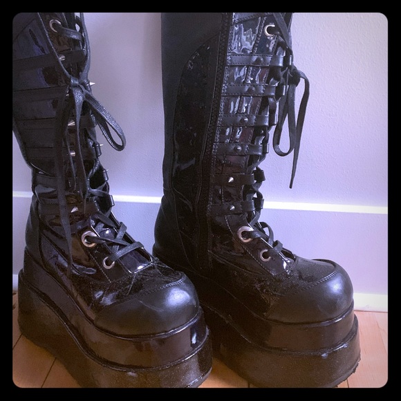 Demonia Step Right In Platform Boots 